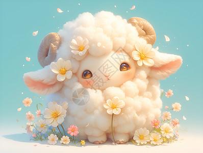 梦幻中的绵羊背景图片