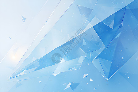 蓝色的几何玻璃背景图片