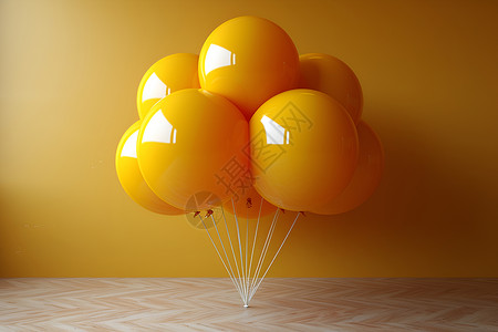 梦幻黄色气球背景图片