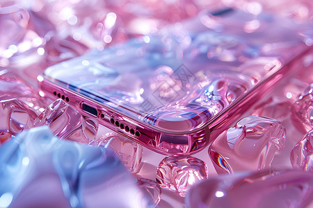 玻璃上水珠紫色冰珠纹理手机壁纸插画