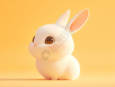 长耳朵好奇的小兔子插画