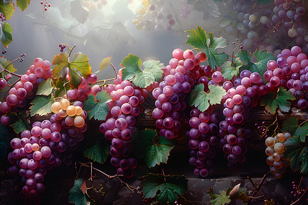 紫红的葡萄背景图片