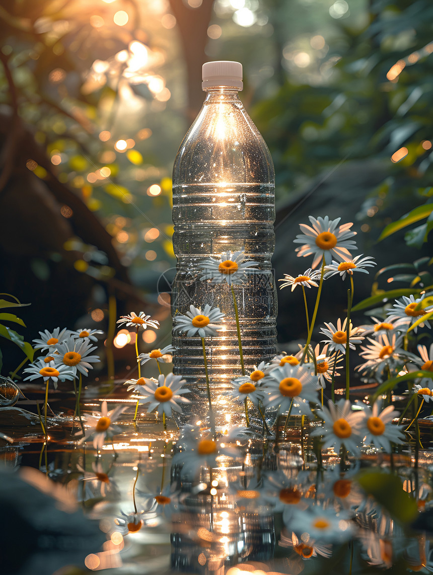 丛林里的菊花和水瓶图片