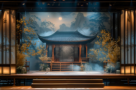 九凤中国凤主题的舞台设计图片