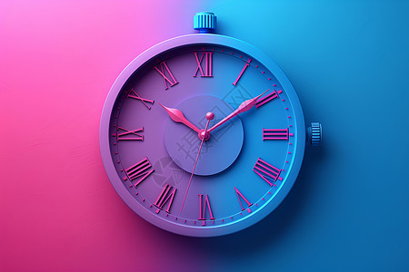 粉蓝色的钟设计图片