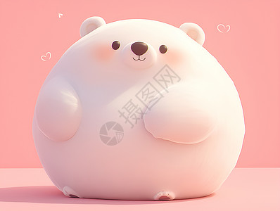 粉色背景上的北极熊背景图片