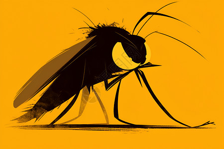 设计的蚊子昆虫插画背景图片