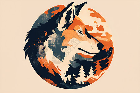设计的狐狸徽标插画高清图片