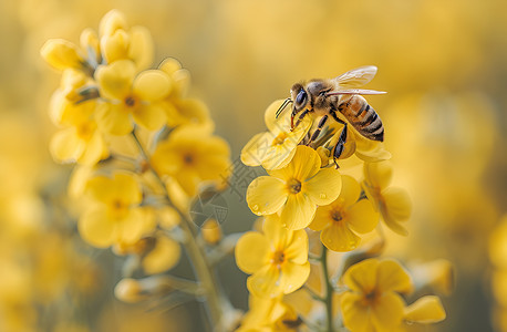 花朵蜜蜂边框野花丛中的蜜蜂背景
