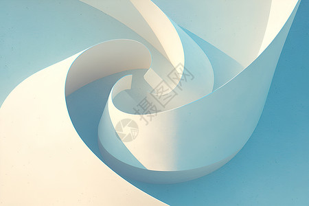 白色物件阴影白色抽象螺旋线条插画