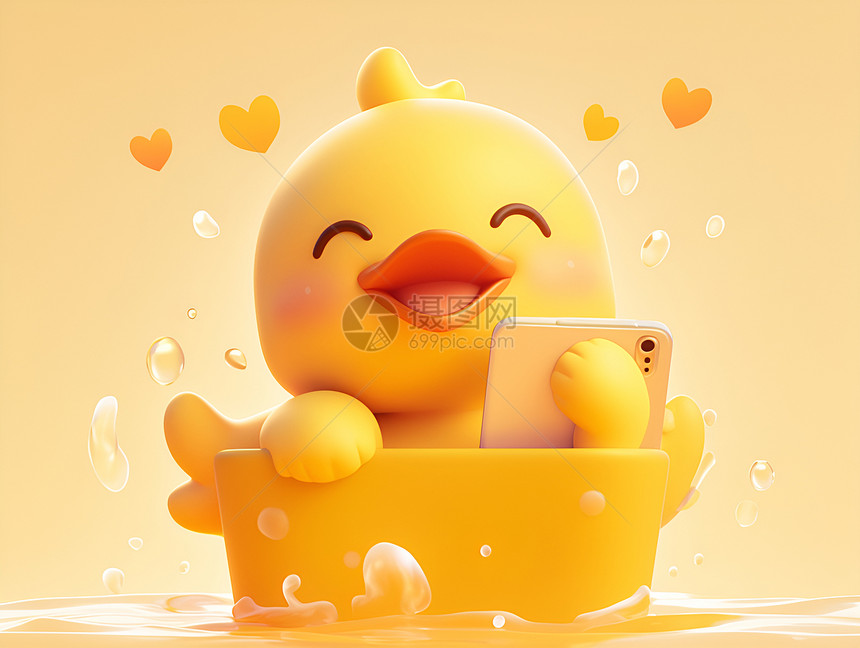可爱微笑的鸭子图片