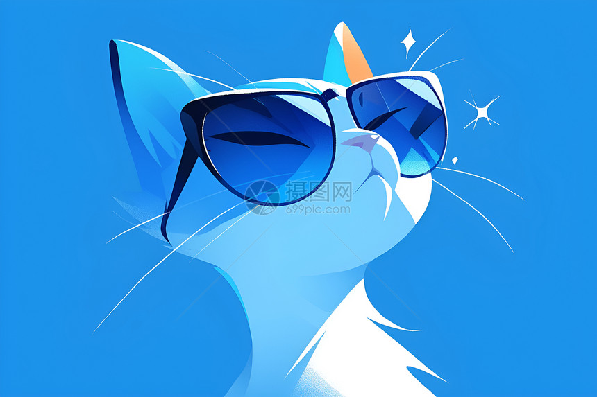 猫猫戴着太阳眼镜图片