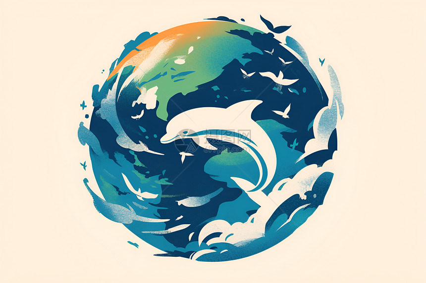 海洋中的海豚世界图片
