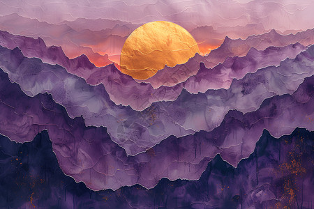 峡谷峭壁晨光中的神秘紫金峡谷插画
