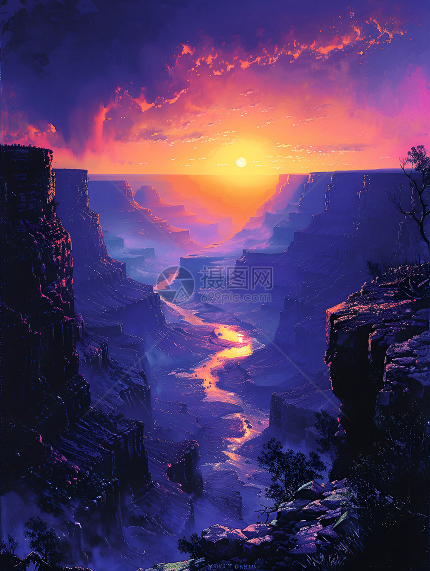 壮丽峡谷之夜图片