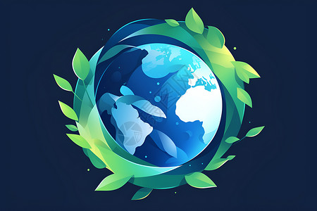 圆形地球地球环保插画