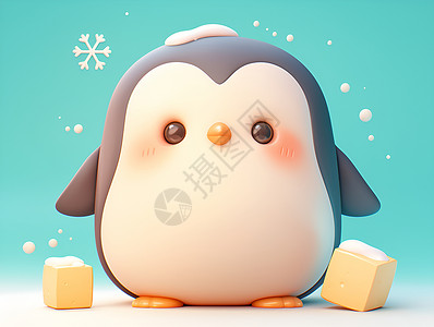 冬季企鹅背景图片