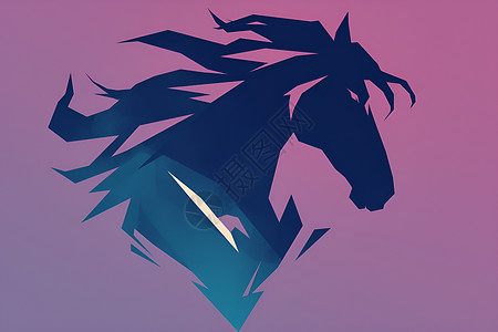 内蒙古赛马霸气的马匹插画