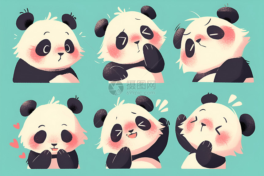 熊猫多变的表情和姿势图片