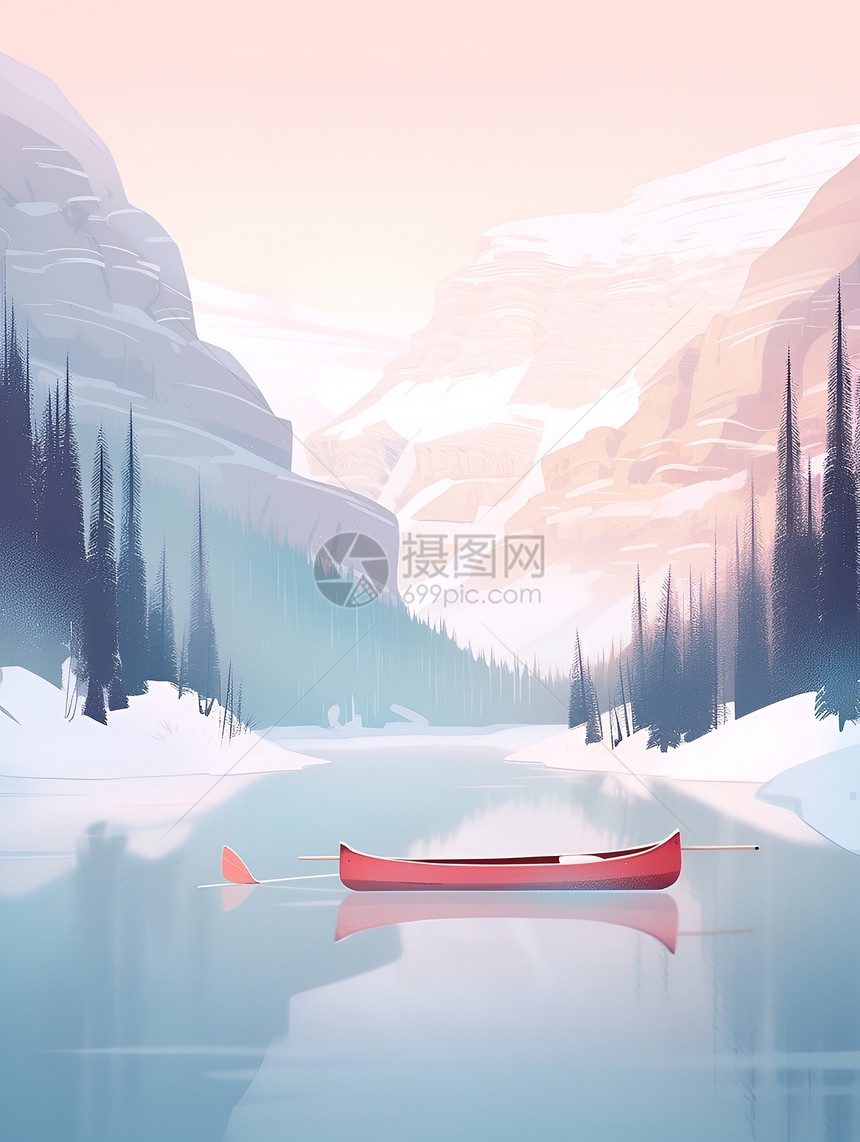 冬日宁静之湖图片