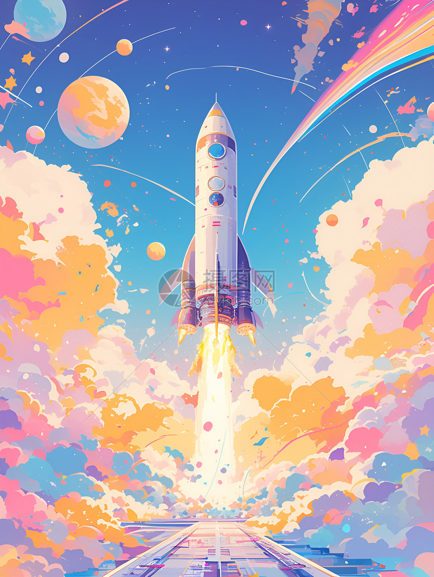 彩虹和火箭图片