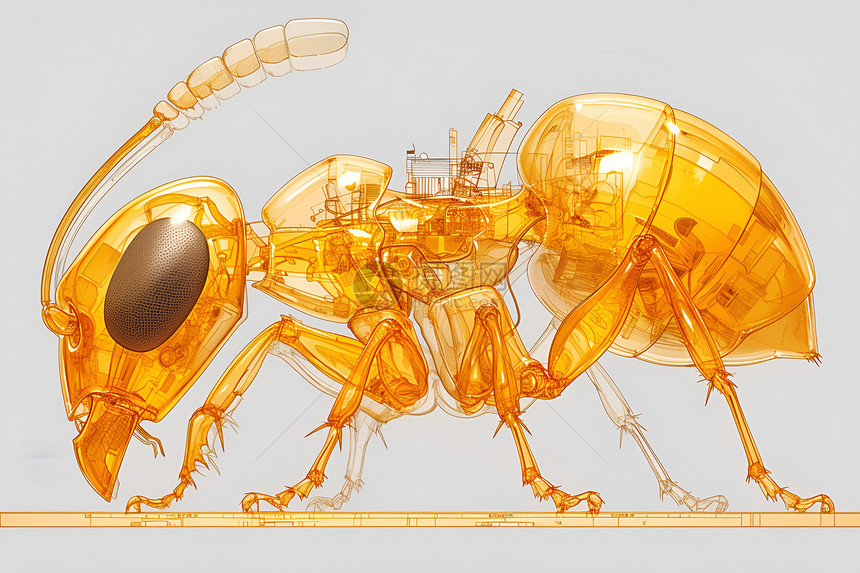 金色机械昆虫图片