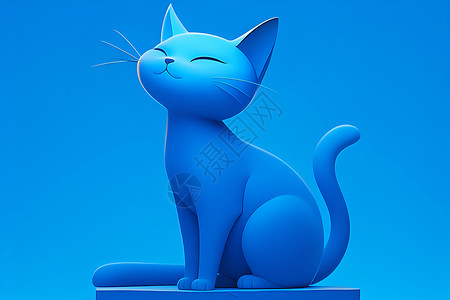 可爱的蓝色猫咪背景图片