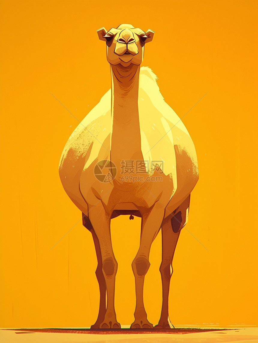 简约骆驼插画图片