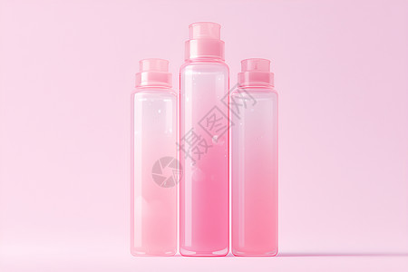 粉色瓶子粉色包装的洗发水插画