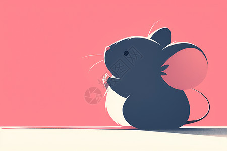 老鼠耳朵一只小老鼠插画