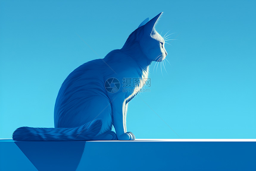 蓝色的猫咪图片
