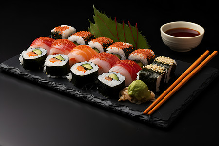 海鲜寿司美味的寿司背景
