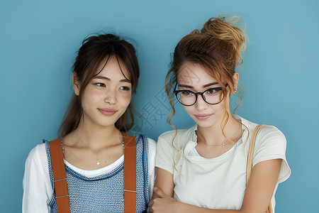 两位年轻女性背景图片