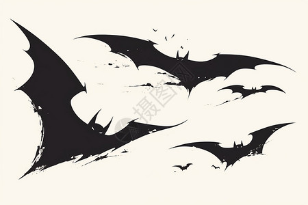 飞翔的蝙蝠飞翔中的蝙蝠插画