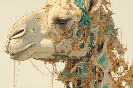 骆驼头像机器人背景图片