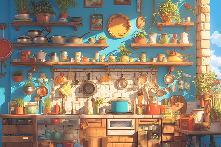 魔法厨房的奇幻旅程背景图片