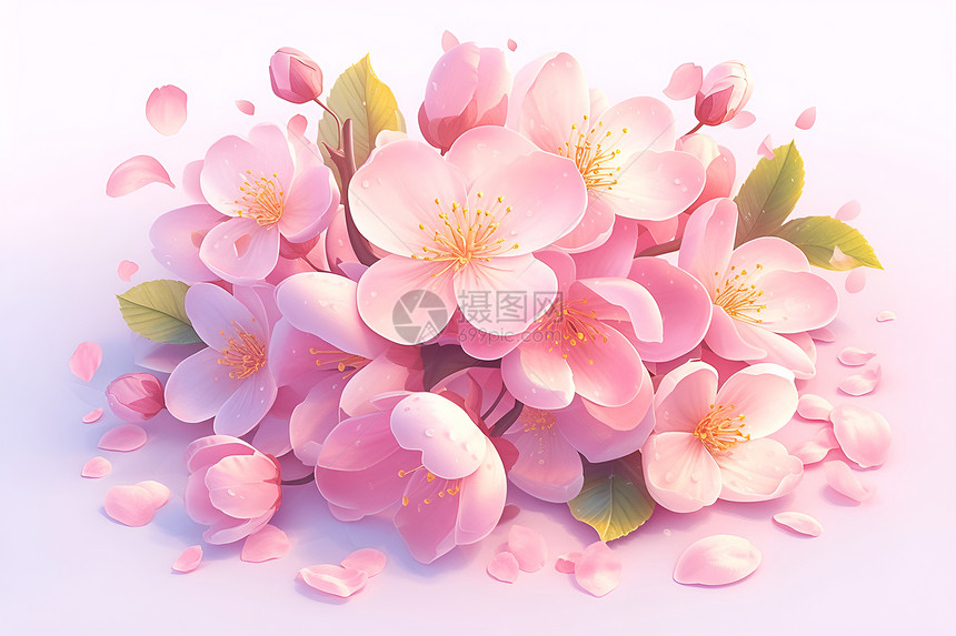 粉色的梨花图片