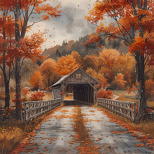 秋日的风景背景图片
