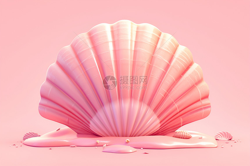 可爱的粉色贝壳图片