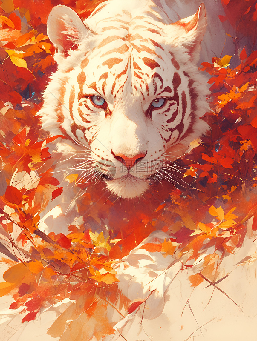 秋天的白虎图片