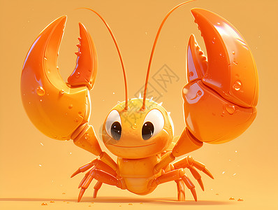 醉蟹钳可爱的小龙虾插画
