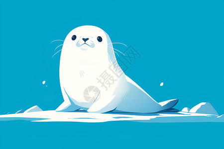 欢乐的冰海豹背景图片