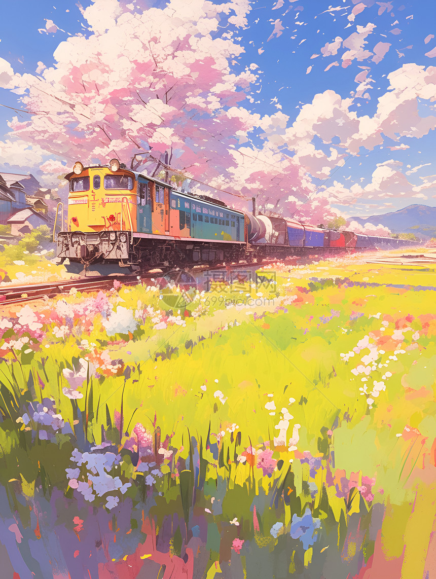 春天列车之旅图片