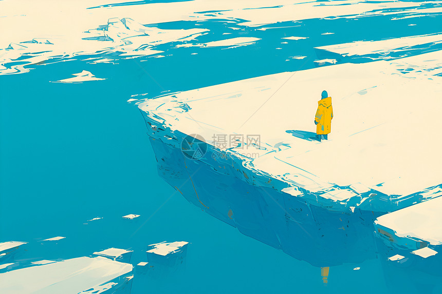 浮冰上的探险家图片