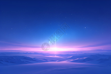 雪原迷人的北极之光插画