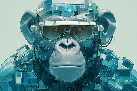 未来猩猩机械背景图片