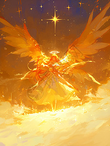金色天使之翼金色天使插画