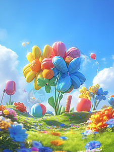 爱卡格兰缤纷气球梦幻之境插画