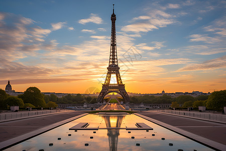 巴黎的城市埃菲尔铁塔背景