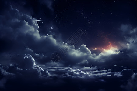 夜晚的云朵背景图片